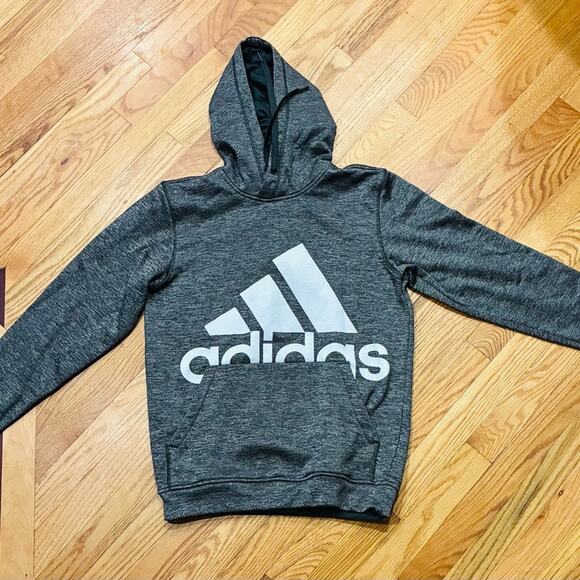adidas Gray Hoodie with White Logo - Picture 10 of 12